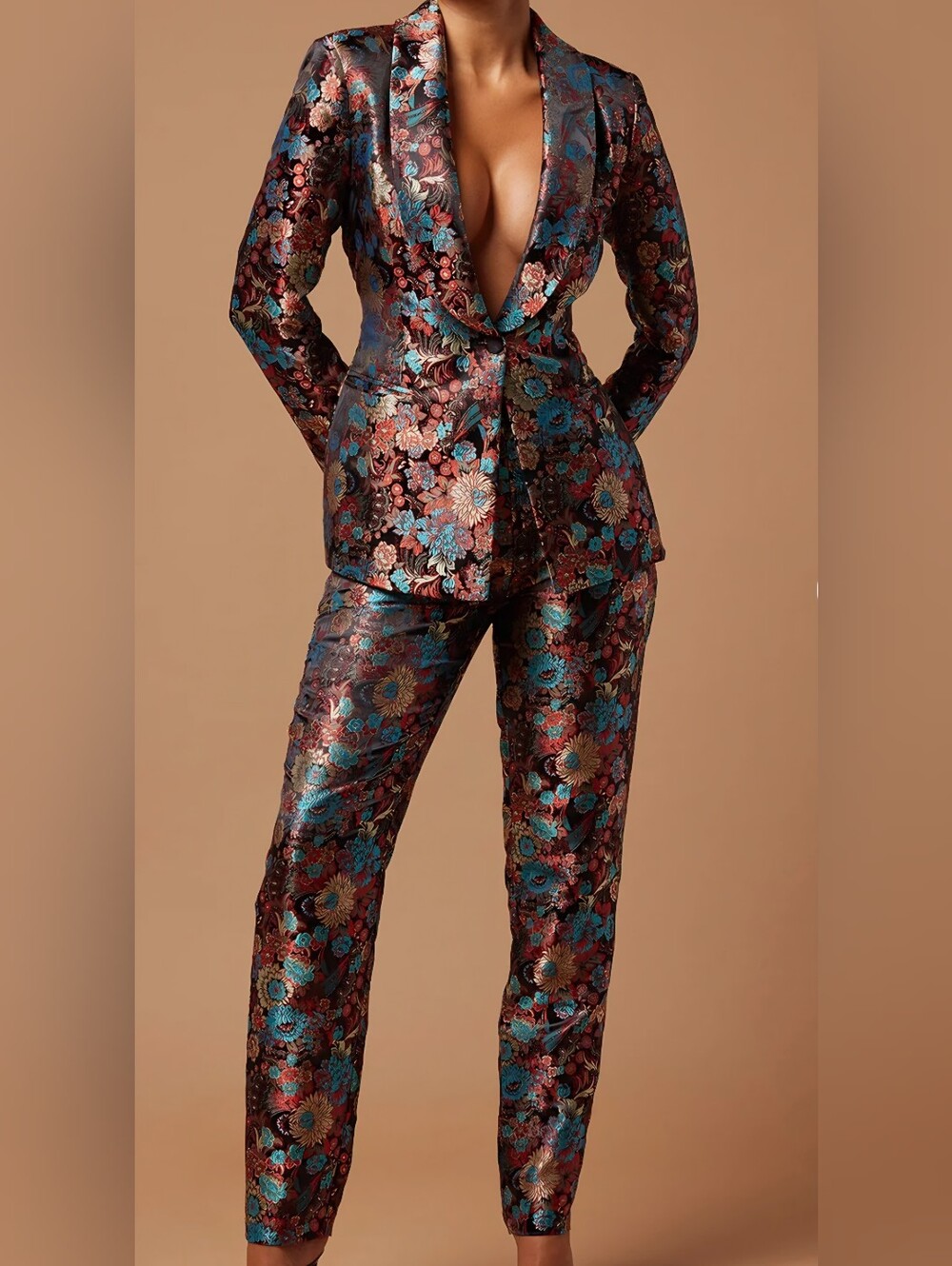 Satin Blazer & Pants Set